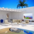 thumbnail image 3 of Modern Contemporary Urban Design Outdoor Patio Balcony Five PCS Sectional Sofa Set, Beige White, Rattan, 3 of 7