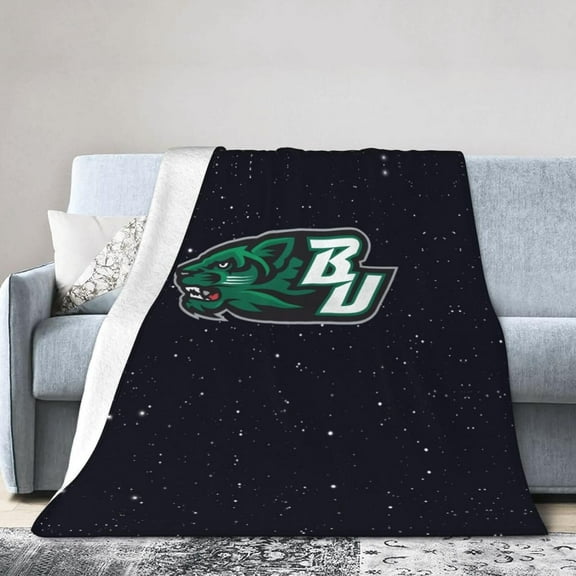 Binghamton University Logo Fleece Blanket, Very Soft Microfiber Flannel Blanket for Couch Warm and Cozy for All Seasons