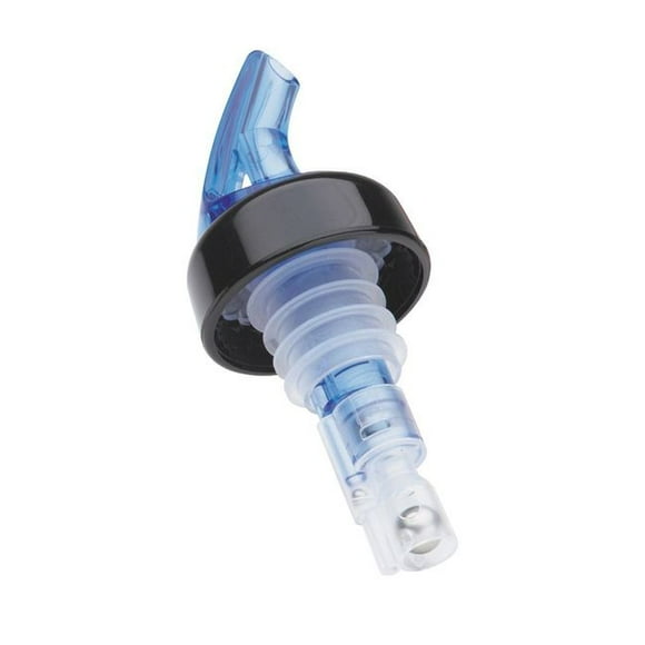 Sure Shot Blue Measured Liquor Pourer with Collar, 1 oz -- 12 per case