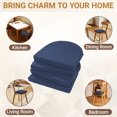 thumbnail image 5 of Set of 4 Indoor Dining Chair Cushions 17" x 16", U-Shape Non-Slip Seat Pads with Ties, High Density Foam for Kitchen, Dining Room & Office, Blue, 5 of 7
