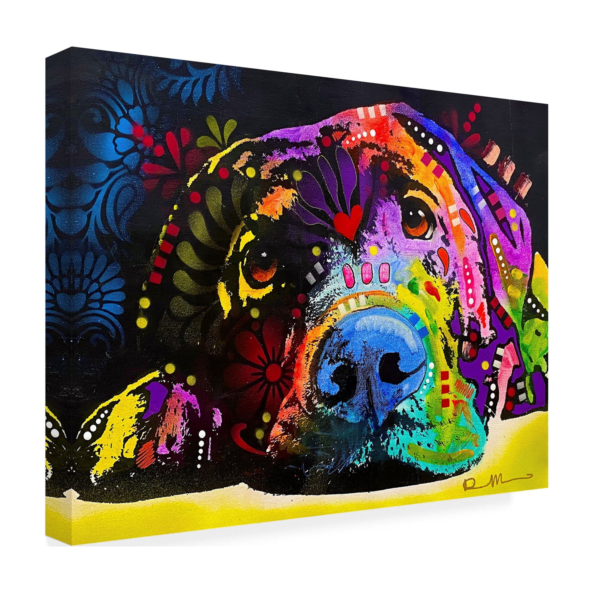 Canvas Wall Art - Dean Russo 'Lying Lab 2' Wall Art for Living Room, Bedroom, or Office Décor by Trademark Fine Art - 47 x 35 Inches - 47x35