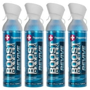 (4 pack) Boost Oxygen Portable Canned Oxygen, Peppermint, 10L