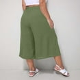 thumbnail image 5 of ShiShine Women's Plus Size Capri Pants High Waisted Wide Leg Trousers with Pockets for Casual Wear, 5 of 7