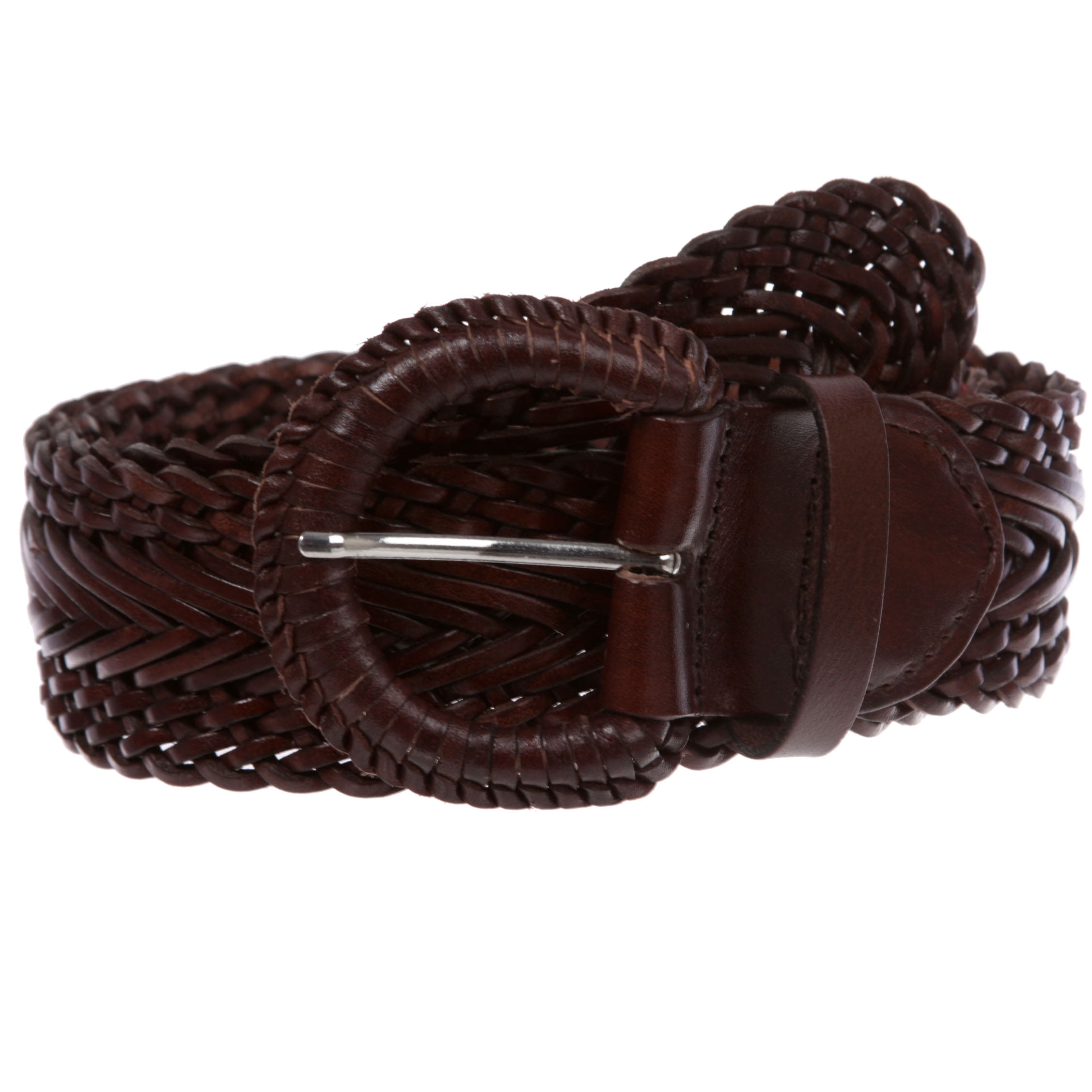 JasGood Mens Fashion Vintage Perforated Casual Braid-Weave Belt With Classic Buckle 