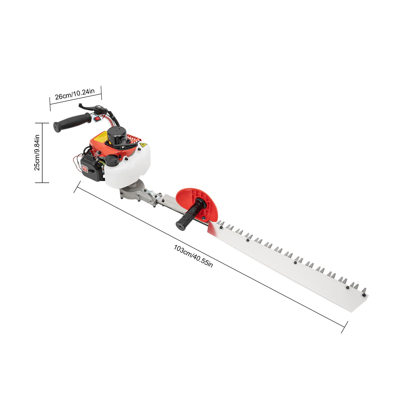Miumaeov 22.5CC Gas Hedge Trimmer, 24" Single-Sided Blade Gas Powered Hedge Trimmer, Gas Hedge Trimmers 2 Cycle Handheld, Gas Trimmer for Garden Bushes