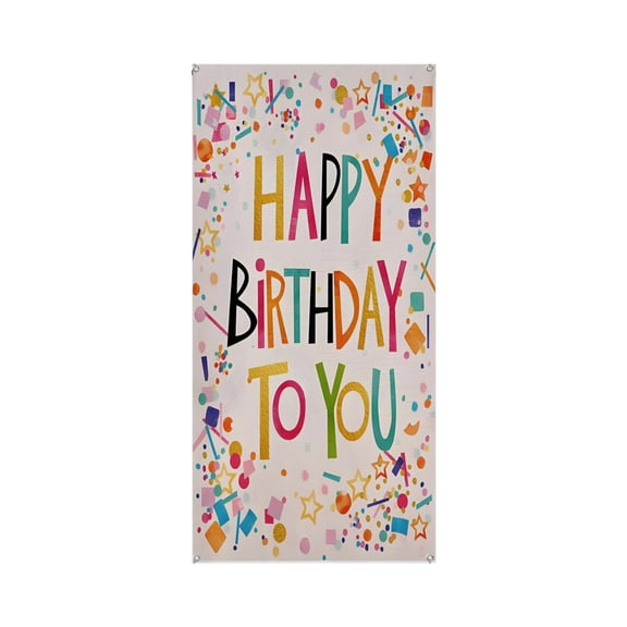 Birthday Premium Polyester Taffeta Door Banner – Fade-Resistant Versatile Décor for Celebrations & DIY Gifting 35.4*78.7IN/90*200CM