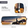 thumbnail image 3 of Fotbe Azure Sky Western Desert Cowboy Pattern Leather Pencil Case, Pencil Pouch with Durable Zipper, Compact and Stylish Organizer for Stationery, Art Supplies, Travel Essentials, 3 of 7