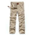thumbnail image 2 of Kayannuo Cargo Pants for Men Deal Men's Fashion Casual Cotton Multi-pocket Outdoors Work Trouser Cargo Long Pants Khaki, 2 of 2