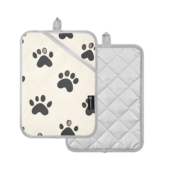 Yayeee Pot Holders Kitchen Heat Resistant with Pocket 7"x9.8" Cotton Oven Cooking Hot Pads, Cute Cat Paw