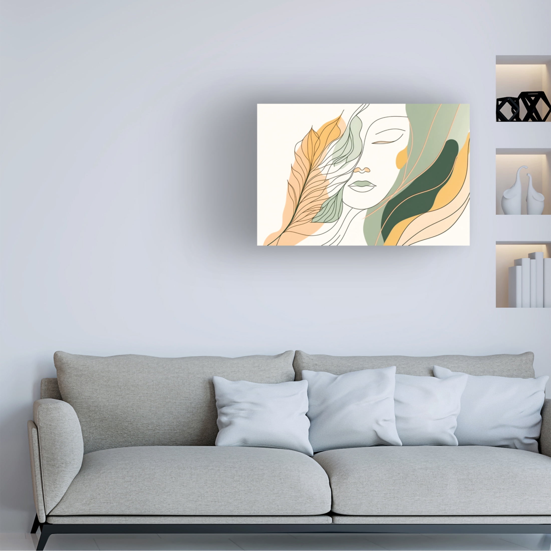 Canvas Wall Art - Ray Heere 'Botanical Minimalism Portraits 2' Wall Art for Living Room, Bedroom, or Office Décor by Trademark Fine Art - 24 x 16 Inches