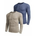 thumbnail image 5 of COOFANDY Men's 2 Pack Henley Shirts Long Sleeve Slim Fit Casual T-Shirt Lightweight Button Soild Basic Tees, 5 of 10