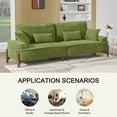 thumbnail image 3 of 103 Inch Comfortable Deep Seated Sofa with Pillow, Suitable for Bedroom, Living Room, Apartment, Office, Dormitory Decoration (Green), 3 of 11