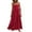 Red, variant on IROINNID Women's Empire Dress Summer Casual Loose Dress Strap Beach Long Solid Color Drop Waist Dress