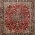 thumbnail image 1 of Ahgly Company Indoor Square Traditional Saffron Red Medallion Area Rugs, 6' Square, 1 of 6