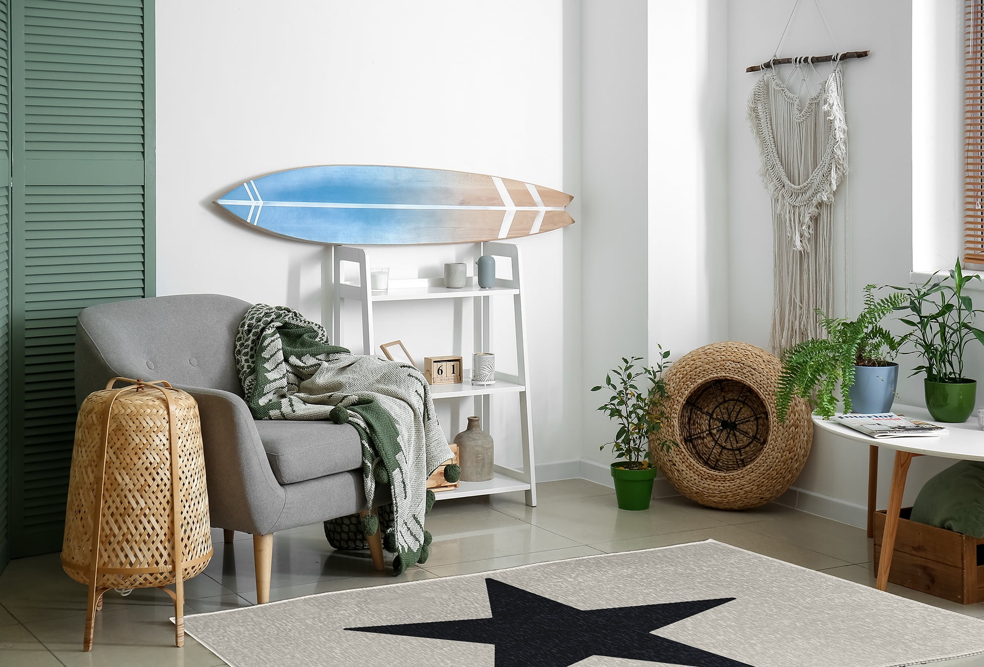 Simply Daisy 4' x 6' Big Star Chenille Rug, Shark Blue