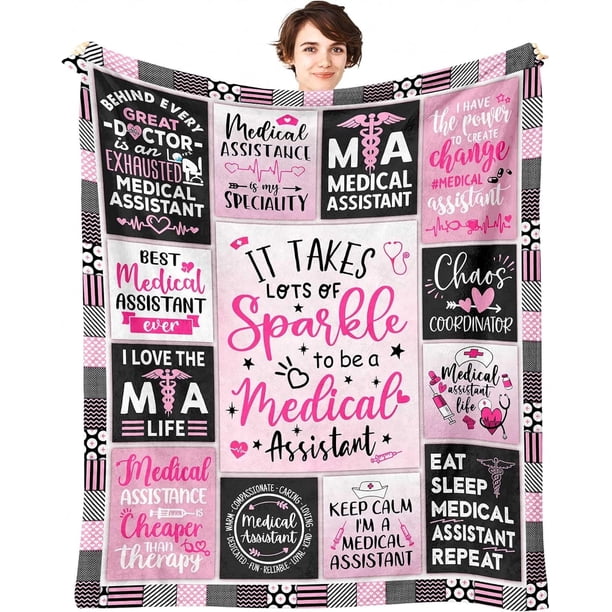 LHSHID Physicians Assistant Gifts for Women Blanket Flannel Soft and Comfortable Anti static Bed Sofa Blanket 50x60in