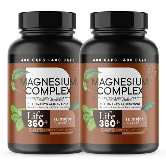 Suplemento Alimenticio Life360+ 2 pack Magnesium Complex Salud y Bienestar 800 cápsulas LIFE 360+ 2 Pack Magnesium Complex