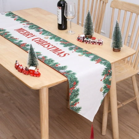

Yubatuo Christmas Table Runner Snowflake/Elk/Christmas Tree/Snowman 13 x 72 Inch Merry Christmas Decorations Long Runners Winter Snowflake Holiday Farmhouse Home Kitchen Table Decor