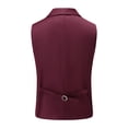 thumbnail image 3 of AZoiNM Men's Slim Fit Double Breasted Vest Notch Lapel Business Casual Polyester Rayon, 3 of 9