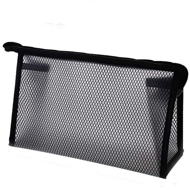 Cododia 1pc Mesh Cosmetic Bag Black Mesh Makeup Bags Mesh Zipper Pouch Portable Travel Makeup Pouches Multipurpose For Home Office Travel Cosmetics Tr
