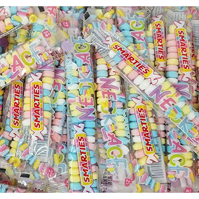 Smarties Candy Necklaces, GlutenFree, Fruit Flavor, Pastel Color Hard