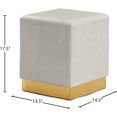 thumbnail image 3 of Meridian Furniture Jax Contemporary Velvet Ottoman/Stool in Cream, 3 of 4
