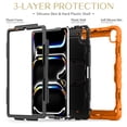 thumbnail image 3 of FJLBDE Case for iPad Pro 13 Inch (M4 2024/M5 2025), Rugged Shockproof Tablet Cases Cover with Kickstand Shoulder Strap, Orange, 3 of 7