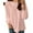 Pink, variant on Mikilon Women's Solid Color Loose Blouses Round Neck Oversized Shirt Plus Size Tops/Shirts