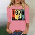thumbnail image 2 of Lumosvexa Summer Womens Casual T-Shirt for Women Plain Short Sleeved Shirt Tops Crew Neck T-Shirt Pink Size L, 2 of 5