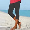 thumbnail image 2 of Chbgutlmr Leggings for Women Capris Silm Fitting Comfy Solid Color Cropped Casual Workout Trousers Summer, 2 of 6