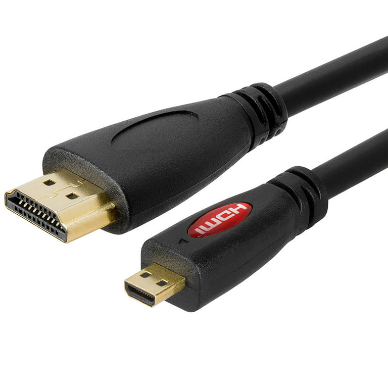 Cmple - Micro HDMI to HDMI Cable Gold Plated for Cell Phones - 10 Feet