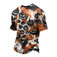 thumbnail image 2 of Kopltyrfg Halloween Shirts Mens Halloween Pumpkins Novelty Funny Scary Graphic Tee Costume Crew Neck Short Sleeve Shirts Green M, 2 of 7