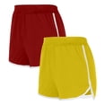 thumbnail image 2 of YOIAVAIOY Womens Yoga Shorts Pack of 2 Comfy Elastic Waist Athletic Dolphin Shorts Running Cycling Workout Gym Sports Bottoms Red XXL, 2 of 3