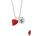 thumbnail image 2 of Delight Jewelry Resin Red Puffy Heart Silvertone Script Initial Disc - I - Charm Necklace, 20"+3", 2 of 4