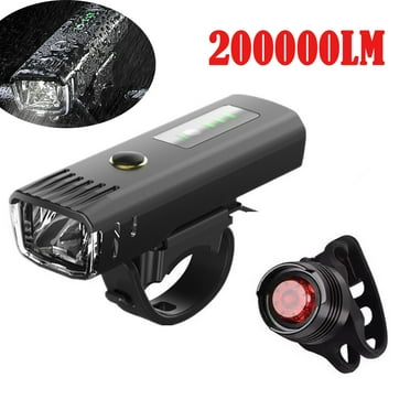 200000lm Light-sensitive Bike Light Night Riding Light USB Rechargeable Strong Light Torch Cycling Headlight Plus Jewel Tail Light