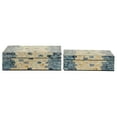 thumbnail image 6 of DecMode Handmade Mosaic Storage Blue Mother of Pearl Shell Decorative Box with Hinged Lid, 2 Count, 6 of 12