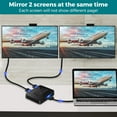 thumbnail image 2 of HDMI Splitter 1 in 2 Out, 4K HDMI Splitter para Monitores Duales, 2 Puertos HDMI Splitter 1 in2 Out, Adaptador Dual para Monitor Fire Stick, PS4, Xbox, PS3, Sky Q Box (Solo Espejo, No Extender), 2 of 7