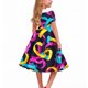 thumbnail image 3 of Vestido de manga corta con cuello vuelto para niñas Vestido elástico de manga corta para niñas Vestido skater con volantes de corte A Vestido de recital escolar Vestido de manga corta con cuello vuelt, 3 of 6