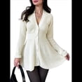 thumbnail image 2 of Vestido Mini de Punto con Cuello en V, Larga y Botones para Mujer XL, 2 of 10