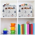 thumbnail image 6 of Yayeee Canvas Storage Basket with Handles for Shelves Fabric Bins Closet Organizer, Blue Cartoon Snowmen, 6 of 8