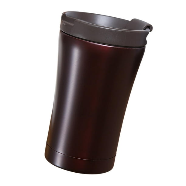 Vaso de café aislado de acero inoxidable, contenedor de bebidas reutilizable, aislado marrón