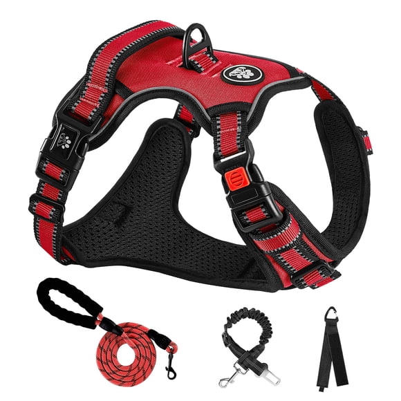 Arnés para perros NESTROAD, chaleco Oxford ajustable sin tirones, rojo XL