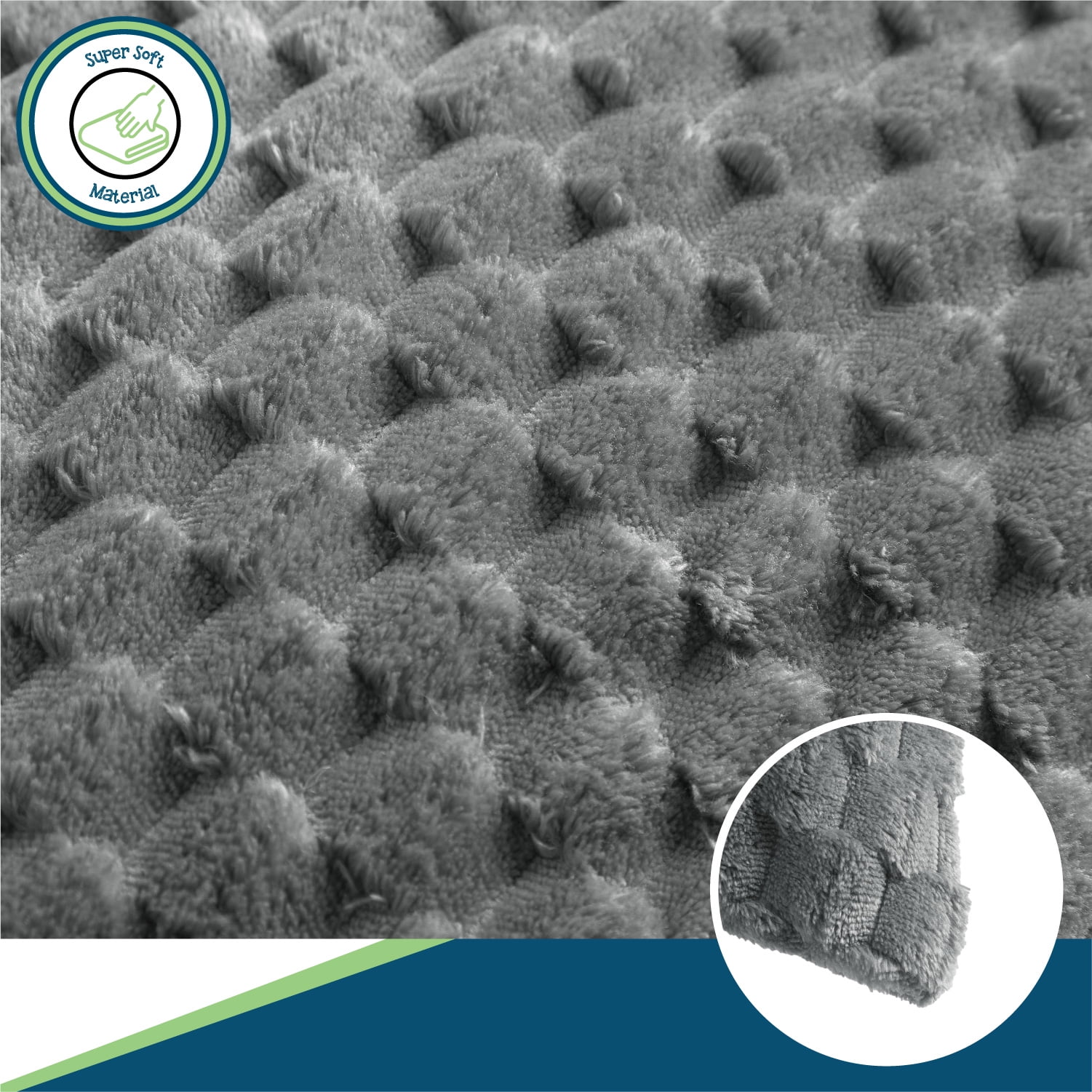 Your Zone Grey Textured Honeycomb Plush Body Pillow, 20" x 48"