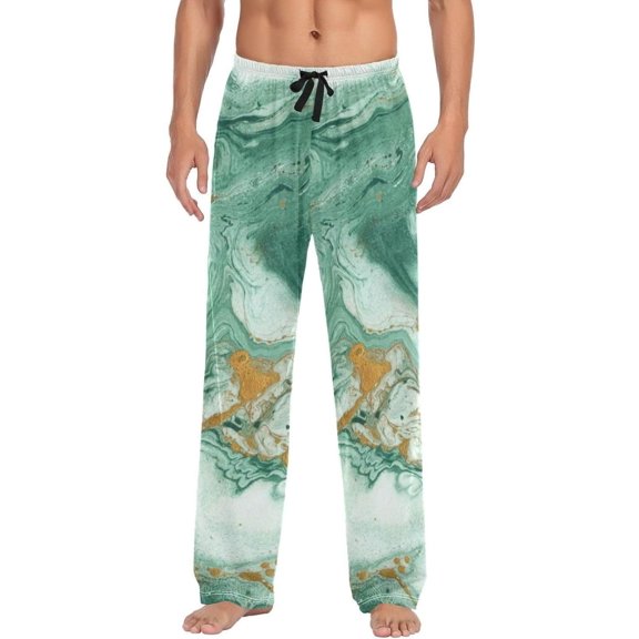 Marble Texture Ghost Pajama Pants, Men's Lounge Pants Light with Drawstring and Pockets, Christmas New Year Birthday Father's Day Gifts, Medium