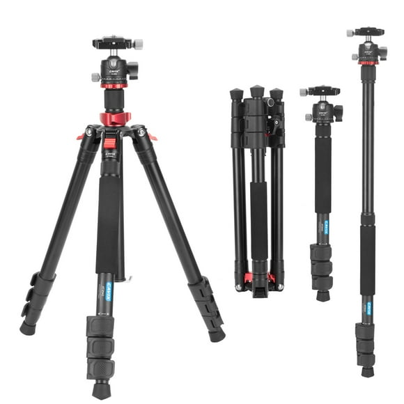 CAVIX Professional Camera Tripod Stand with Detachable Center Column, Monopod, and 360° Panorama Ball Head - CAVIX AT2542 158cm/62.2in Aluminum Alloy 3-Section Tripod, 10kg/22lbs Load Capacity, 1/4"