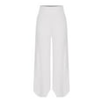 thumbnail image 5 of RYRJJ Wide Leg Palazzo Pants for Women - Casual Soft High Waist Lounge Pants Loose Comfy Flowy Dance Trousers(White,M), 5 of 7