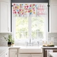 thumbnail image 2 of Window Curtains Valance Rod Pocket Curtain Drapery for Living Room Kitchen Bathroom, Easter Egg Peach Blossom, Soft&Washable Small Window Treatment Valances, Spring Wood Grain, 1 Panel, 54x18inch, 2 of 5