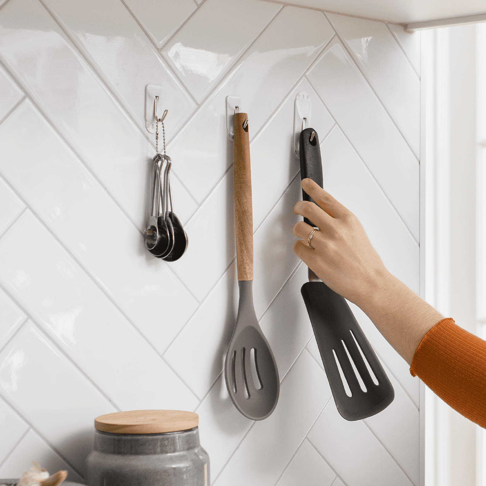 Permastik Adhesive Wall Hooks (60 Pack) – Damage-Free Removable Hooks, Small Kitchen Hooks for Hanging Utensils, Keys & Home Organisation