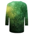 thumbnail image 5 of Cavosen Women's 3/4 Sleeve Shirts and Blouses Gradient Sparkly Glitter Shiny Print Blouse Crewneck Casual Tops Dressy Trendy Pullover T-Shirts Flowy Athletic Tees Summer M, 5 of 5