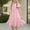 Pink, variant on Spazoro Little and Big Girls Dresses, Solid Color Ruffle Sleeve Waist Cinched Round Neck Casual Dresses for Girls Black Size 4-5T